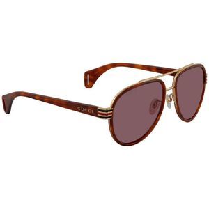 NEW Gucci Red Havana Aviator Men's Sunglasses